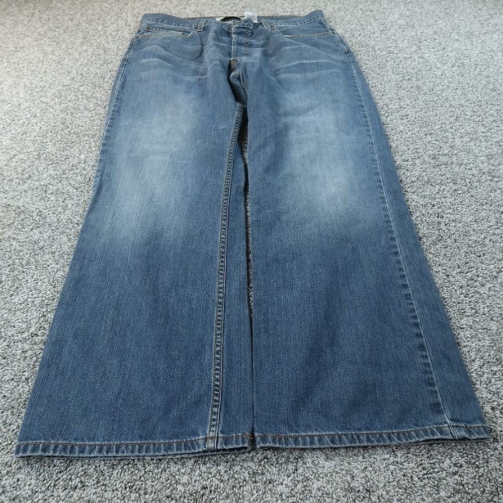 VTG Levis Jeans Mens 38X32 Dark Blue Denim Pants 567 Loose Boot Cut Western Y2K